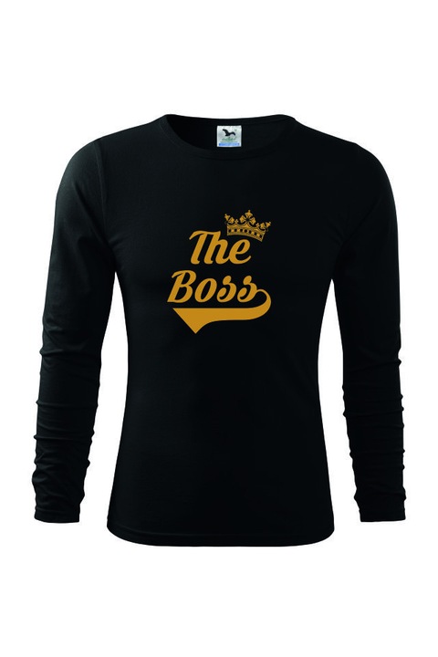 Bluza de barbati basic fit-t long sleeve the boss auriu, Auriu/Negru