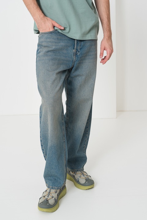 Jack & Jones, Mosott hatású relaxed fit farmernadrág, Púderkék