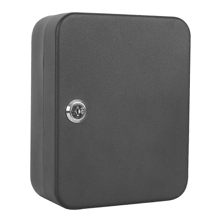 Cutie pentru chei, 20 carlige, design compact, neagra, 200x160x75mm