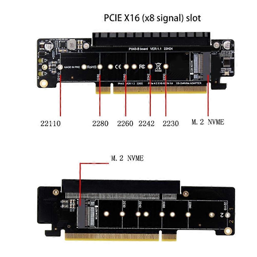 Adaptor PCIE x16 la x8+x4+x4, 2 porturi M.2 NVME, 4.0, negru - eMAG.ro