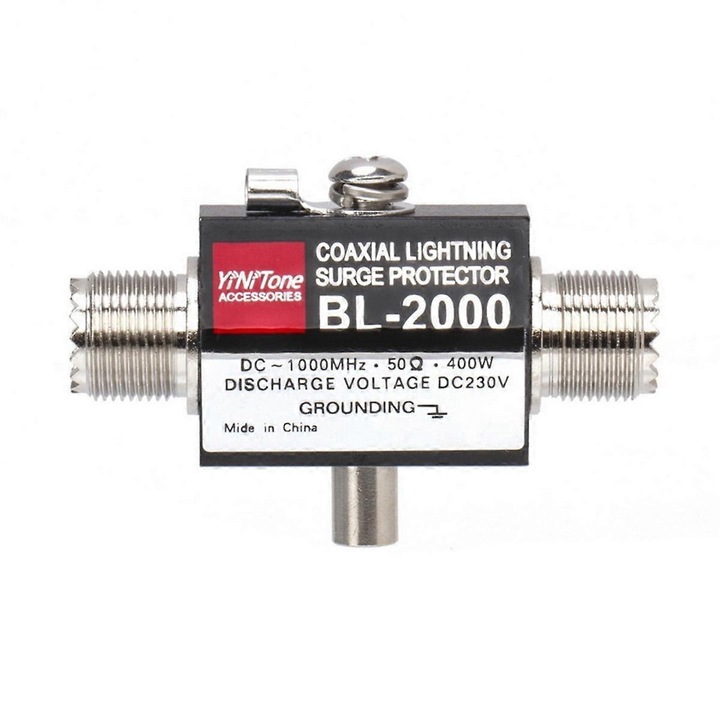 Protector de supratensiune coaxial BL-2000, PL259 mama la PL259 mama, 400W, 50 Ohm, metal