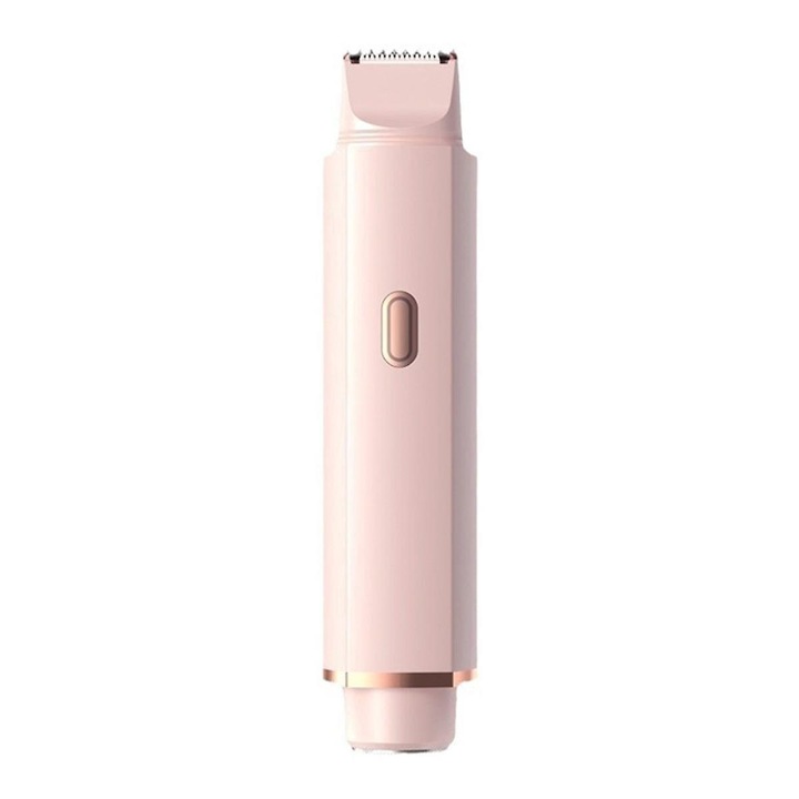 Trimmer electric pentru femei, 2 in 1, roz, utilizare umeda si uscata