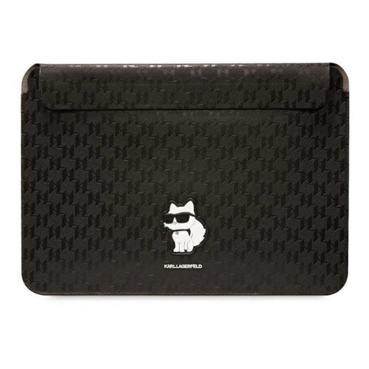Karl lagerfeld saffiano monogram choupette tok fekvő, bőr hatású laptop/notebook/tablet, univerzális, 16" méret, fekete