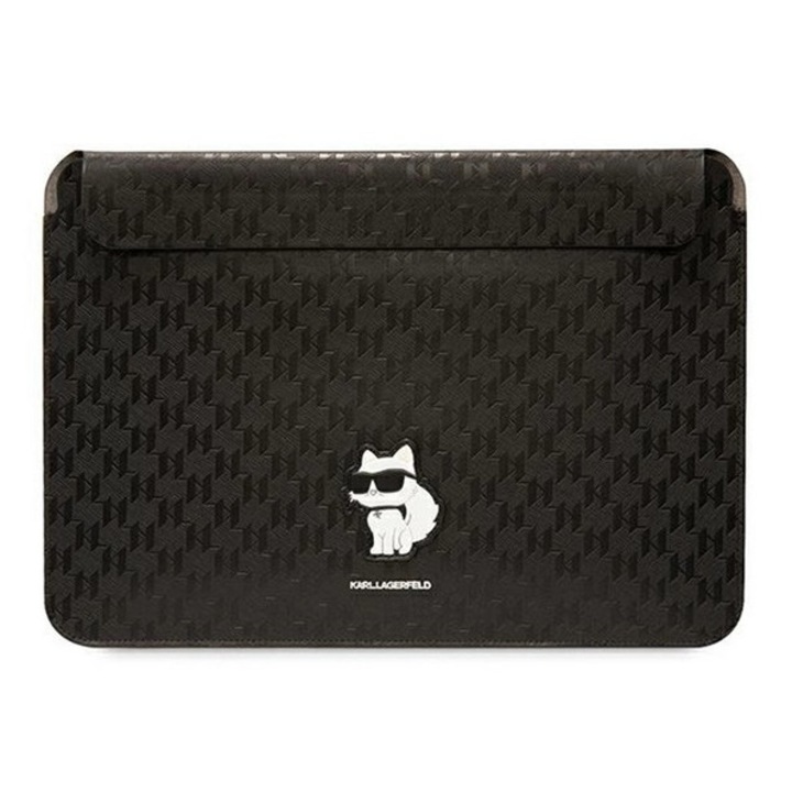 Karl lagerfeld saffiano monogram choupette tok fekvő, bőr hatású laptop/notebook/tablet, univerzális, 14" méret, fekete