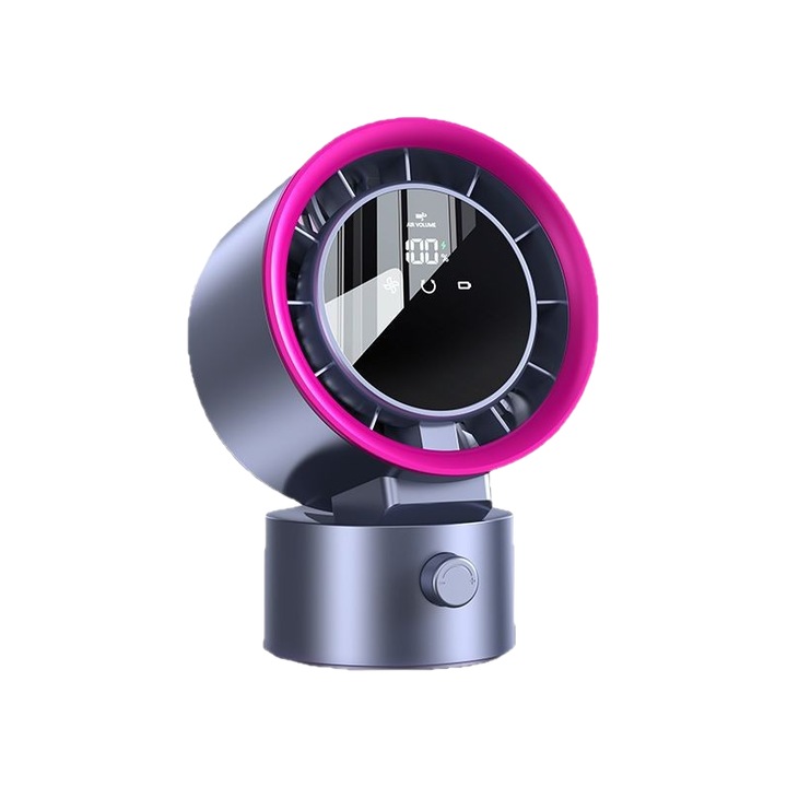 Hordozható ventilátor, LED digitális kijelző, 20 m/s szélsebesség, gyors hűtés, oszcilláló mozgás, 4000 mAh, USB-n tölthető, ergonomikus kialakítás, 125x99x182 mm, asztroszürke