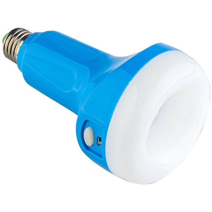 Bec LED cu acumulator, 15W, portabil, lumina de urgență, 5-10