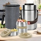 Set 3 Container Izolant Portabil Pranz, Cu geanta transport termica, 2L, Din inox 304, Etansare sigura, Perfecta pentru, Portabila, Curatare usoara, Pentru calatorii la picnic la birou, Argint
