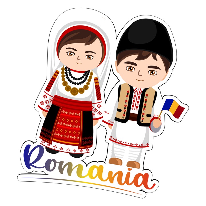 Magnet frigider, Gift Shop, popular romania, lemn, 80x67mm