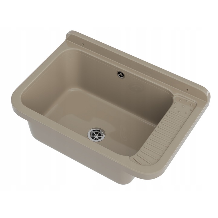 Chiuveta de utilizare Granitan, bej, 58,4x38x26cm, rezistentă la substanțe chimice, pentru interior și exterior