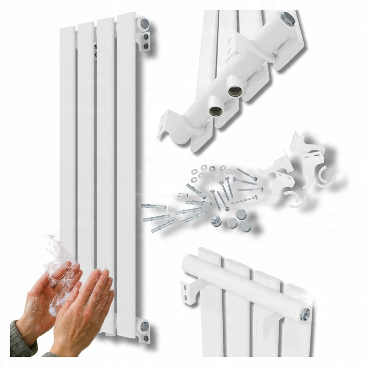 Calorifer panelat FERO, alb, 800x296mm, 278W, montaj lateral, set complet