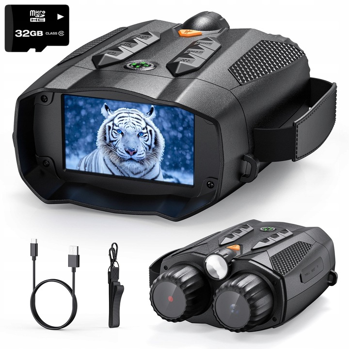 Бинокъл за нощно виждане, инфрачервен, 5000mah, 3", 800м, x10 увеличение