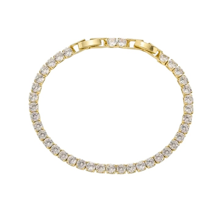 Bratara Placata cu Aur Luxe Tennis Big