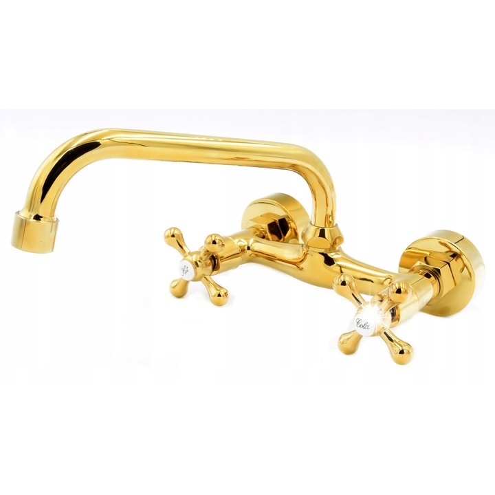 Санитарен кран Granitan, ретро, златен, 150 мм, с чучур 18,5 см