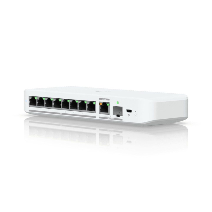 Switch Ubiquiti USW Flex 25G 8 EU 8x 2.5GbE RJ45 1x 10GbE SFP+ Performanță ridicată și conectivitate flexibilă pentru rețele profesionale