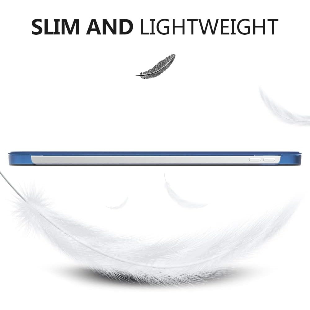 Husa DUOCUOLA pentru iPad generatia 11 11 inch 2025, iPad generatia 10 10.9 inch 2022, husa protectoare subtire cu suport, spate transparent din PC rigid, compatibila cu Touch ID, bleumarin
