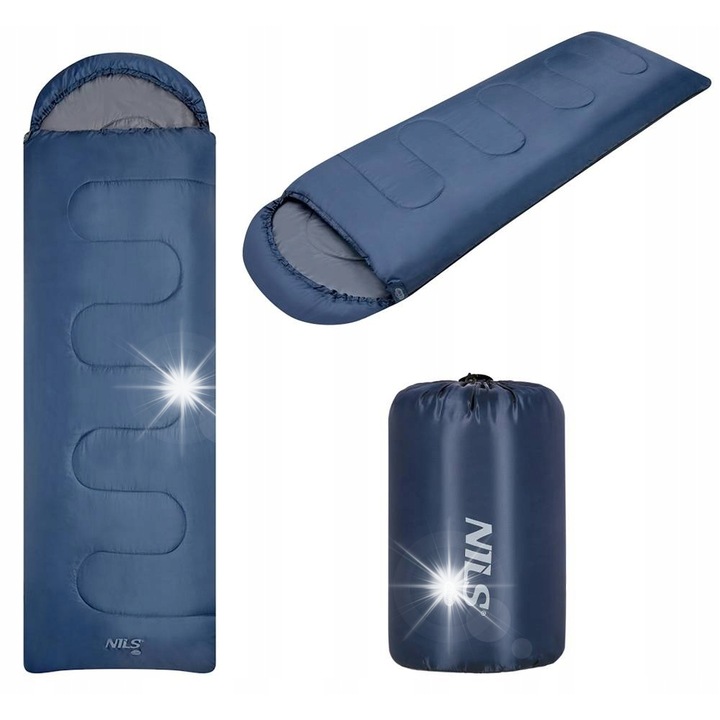 Спален чувал Nils Camp NC2107 гранат-сив 180+30x70см, водоустойчив, с цип