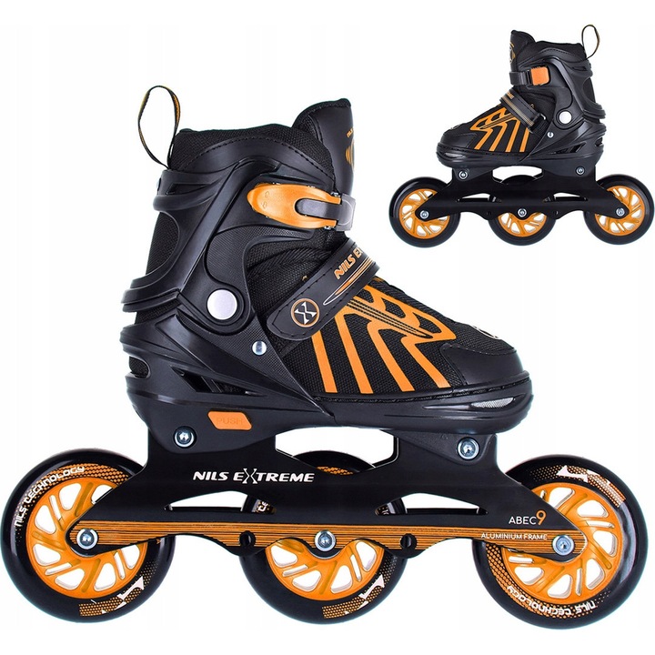 Регулируеми ролери Nils Extreme, скорост, оранжеви, S 29-33