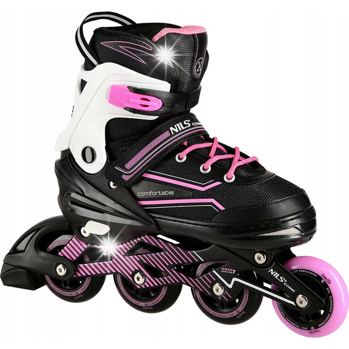 Ролери Nils Extreme NA1169A розов, размер L (39-42), алуминий, PU колела 76мм/82A