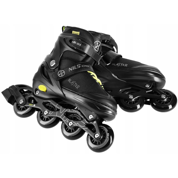 Ролкови кънки Nils Extreme Blaster, 35-38, полиуретан 64мм/70мм/72мм, черен цвят, със спирачка