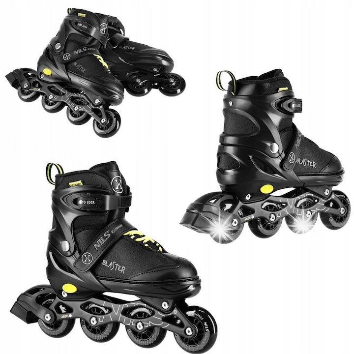 Ролери Nils Extreme Blaster, 39-42, полипропилен, колела PU 72мм/82A, черен