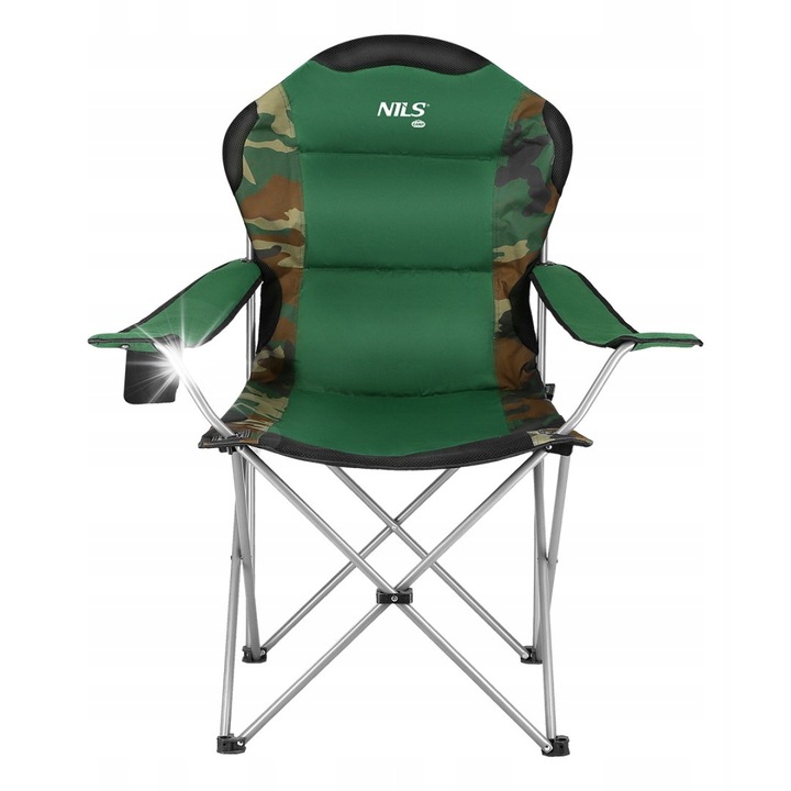 Сгъваем туристически стол Nils Camp NC3080, 600D Oxford, 130 кг, 95x50x110см, с поставка за чаша