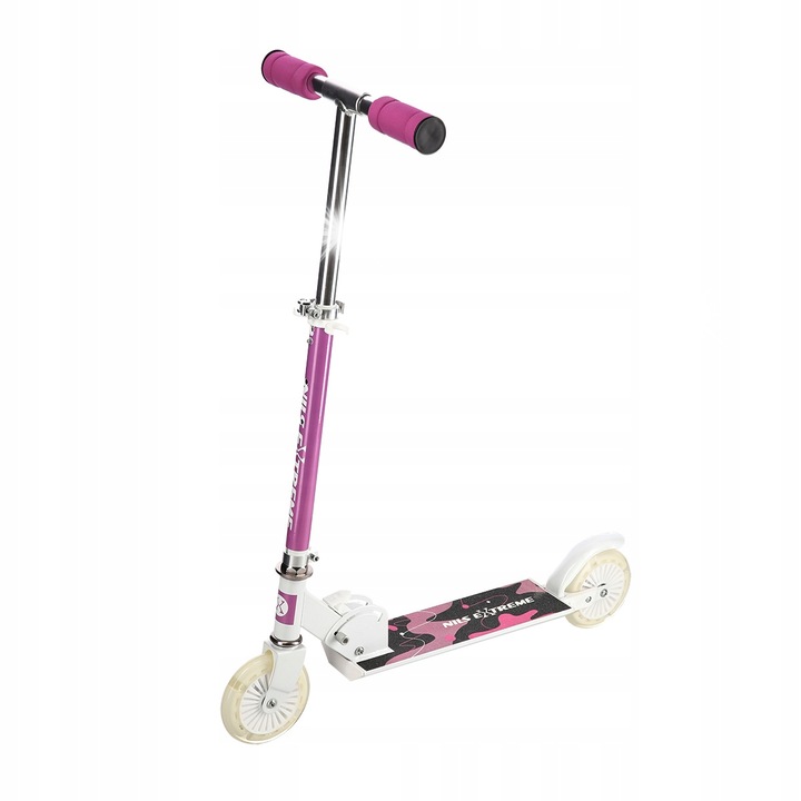 Тротинетка за деца Nils Extreme HD505, 120 мм колела, регулируема, сгъваема, розова