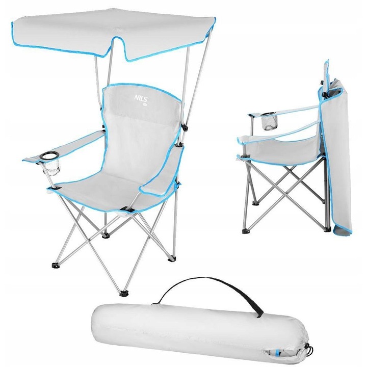 Сгъваем туристически стол Nils Camp с облегалка, 600D Oxford, 110 кг, 74x54 см, 3,5 кг