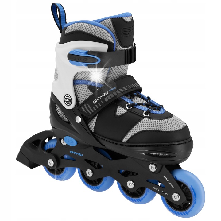 Регулируеми ролери Spokey, за деца, алуминий, ABEC-7, 31-42, черен