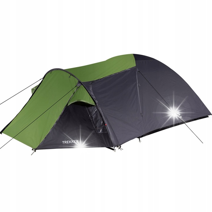 Палатка за къмпинг Nils Camp TREKKER 4 души, зелена, 130x240x130cm, водоустойчива, с транспортно покривало