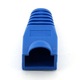 Комплект 100 x конектор + защитен маншон, RJ45, CAT5 CAT6, 8 пина 8P8C, син, Dactylion®