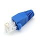 Комплект 100 x конектор + защитен маншон, RJ45, CAT5 CAT6, 8 пина 8P8C, син, Dactylion®