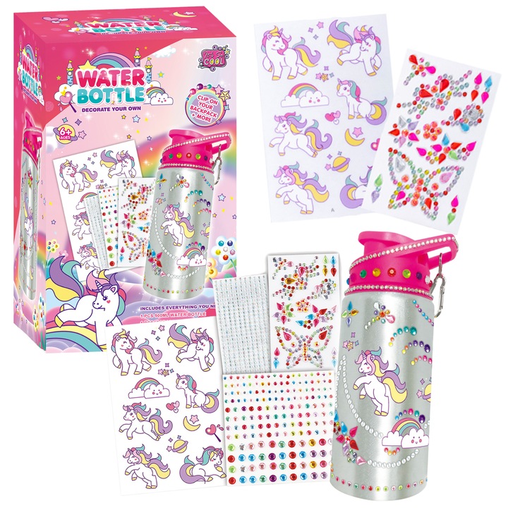 Kézműves készlet, Maksik, vizespalack, gyémántok, matricák, 12x8x19,5cm