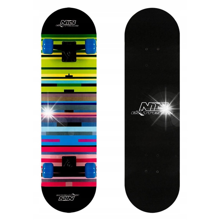 Скейтборд Nils Extreme CR3108SA, 9 слоя, PU колела 54x36 мм, 78x20 см, черен