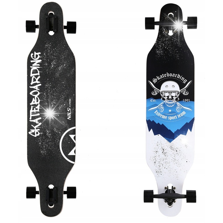 Лонгборд Nils Extreme Skull Wood, многоцветен, 103,5x24см, 9 слоя, 60x45мм PU колела