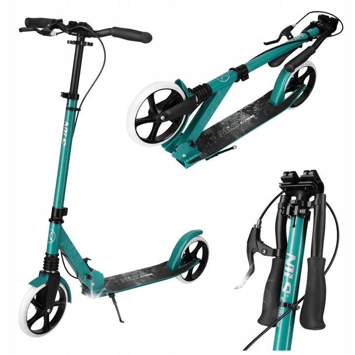 Сгъваема тротинетка Nils Extreme, 200 мм колела, регулируема височина 92-102 см, многоцветна