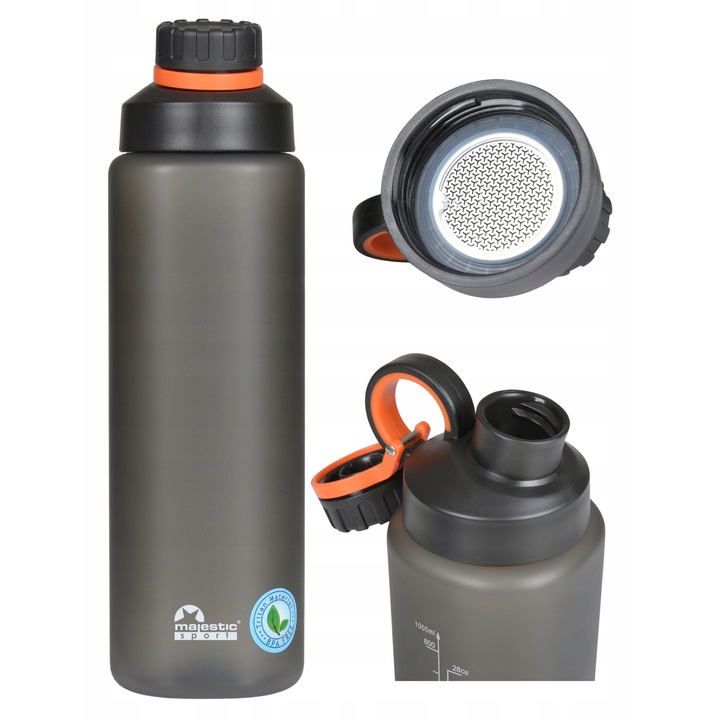 Bidon sportiv Majestic Sport, 1L, tritan, 26x7.5cm
