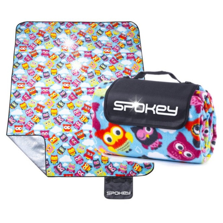 Изолирано и водоустойчиво одеяло за пикник, Spokey Picnic Owl, 210x180cm, многоцветно, водоустойчиво, с изолация
