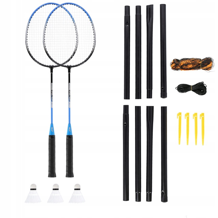 Set badminton Nils 2 rachete 3 fluturi si plasa nylon 65.7cm