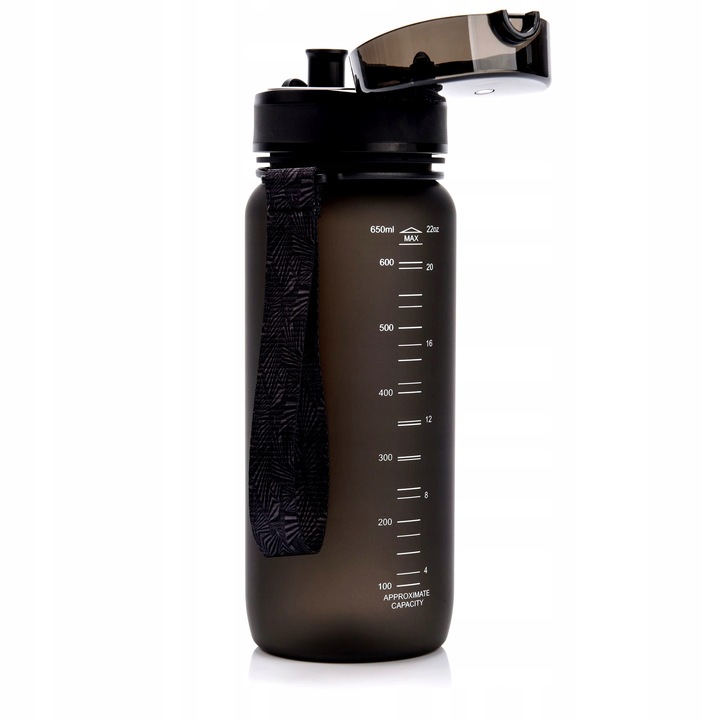 Спортна бутилка Meteor 500ml, сиво/сребристо, с мерителна скала и цедка, за топли и студени напитки