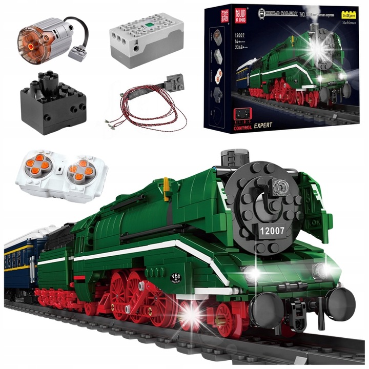 Конструктор Mould King, локомотив German Express, 2348 елемента, зелен, 86x8x10.4см