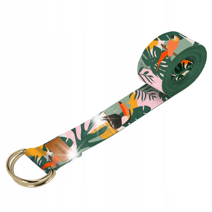 Лента за йога Spokey HOME JUNGLE, 300x3,8см, памук, поддръжка за асани