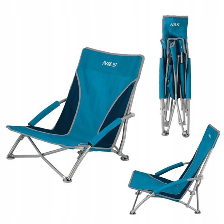 Сгъваем къмпинг стол Nils Camp, 600D Oxford, 120кг, 57x64x40см, с подлакътници, в калъф