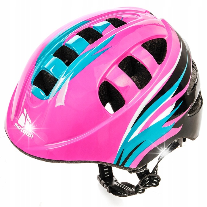 Детска предпазна каска Meteor, модел Orbit, розова, M 52-56 см, вентилационна система AIR FLOW, подвижни вътрешни елементи