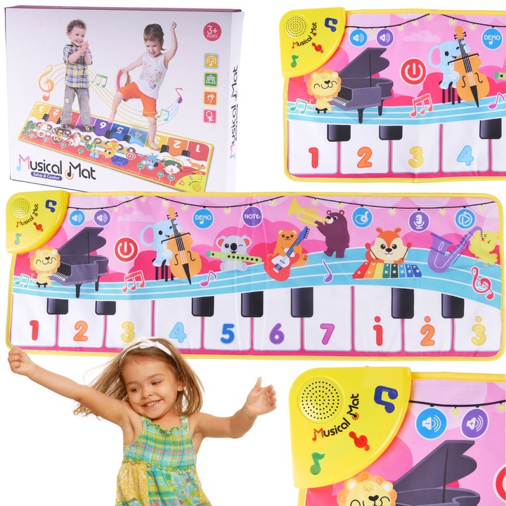 Saltea muzicala interactiva, Import ProNice, 108x36,5cm, invatare prin dans si muzica, curatare usoara