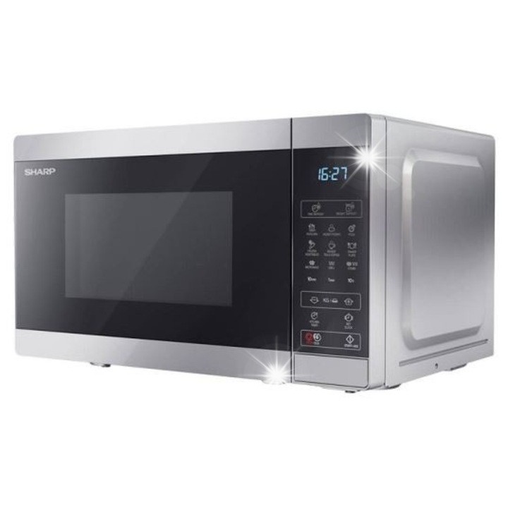 Cuptor cu microunde Sharp MS02ES Wolnostojitor 20L 800W 8 programe, argintiu, 440x258x324mm