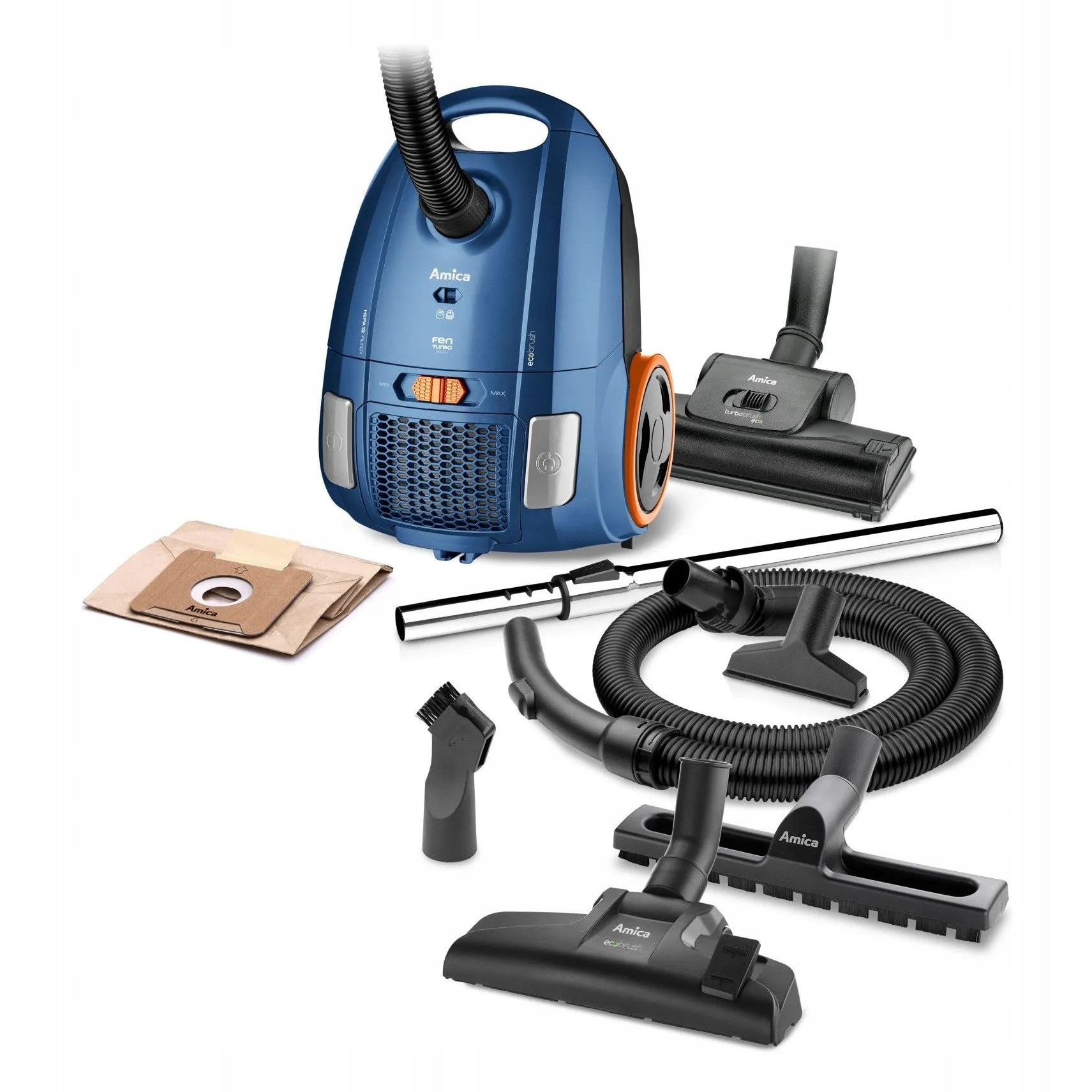 Aspirator Amica Fen Turbo VM2062, 900W, filtru HEPA 13, 3L, albastru