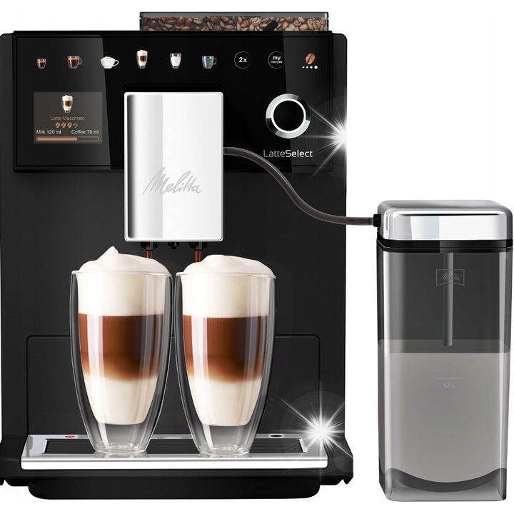 Espressor automat Melitta LatteSelect, 1400W, 15bar, negru-argintiu, 1.8l, 270g