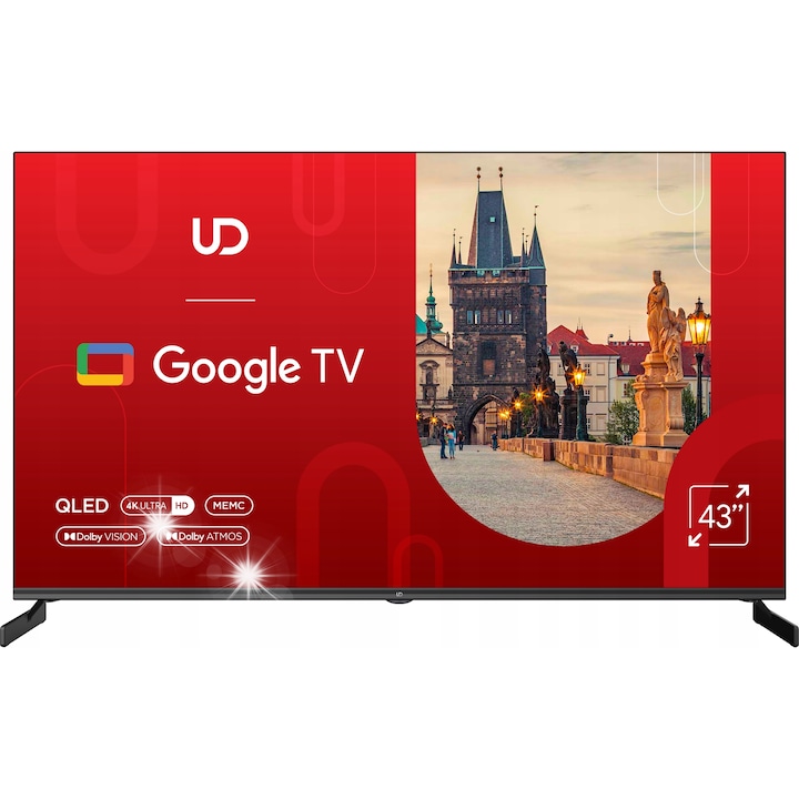 Телевизор 50 UD QLED 4K Ultra HD, Google TV, Dolby Atmos, HDR, 50 инча