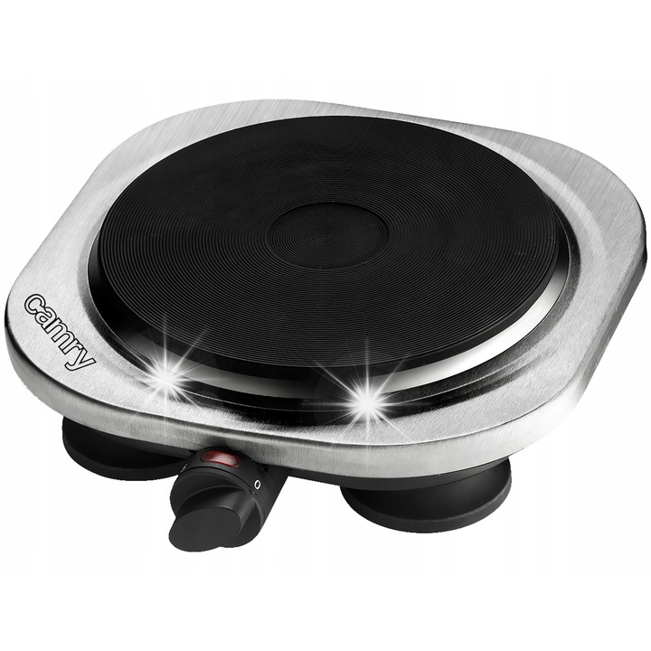 Преносима електрическа плоча Camry CR 6510, 1500W, черна, 24x24см