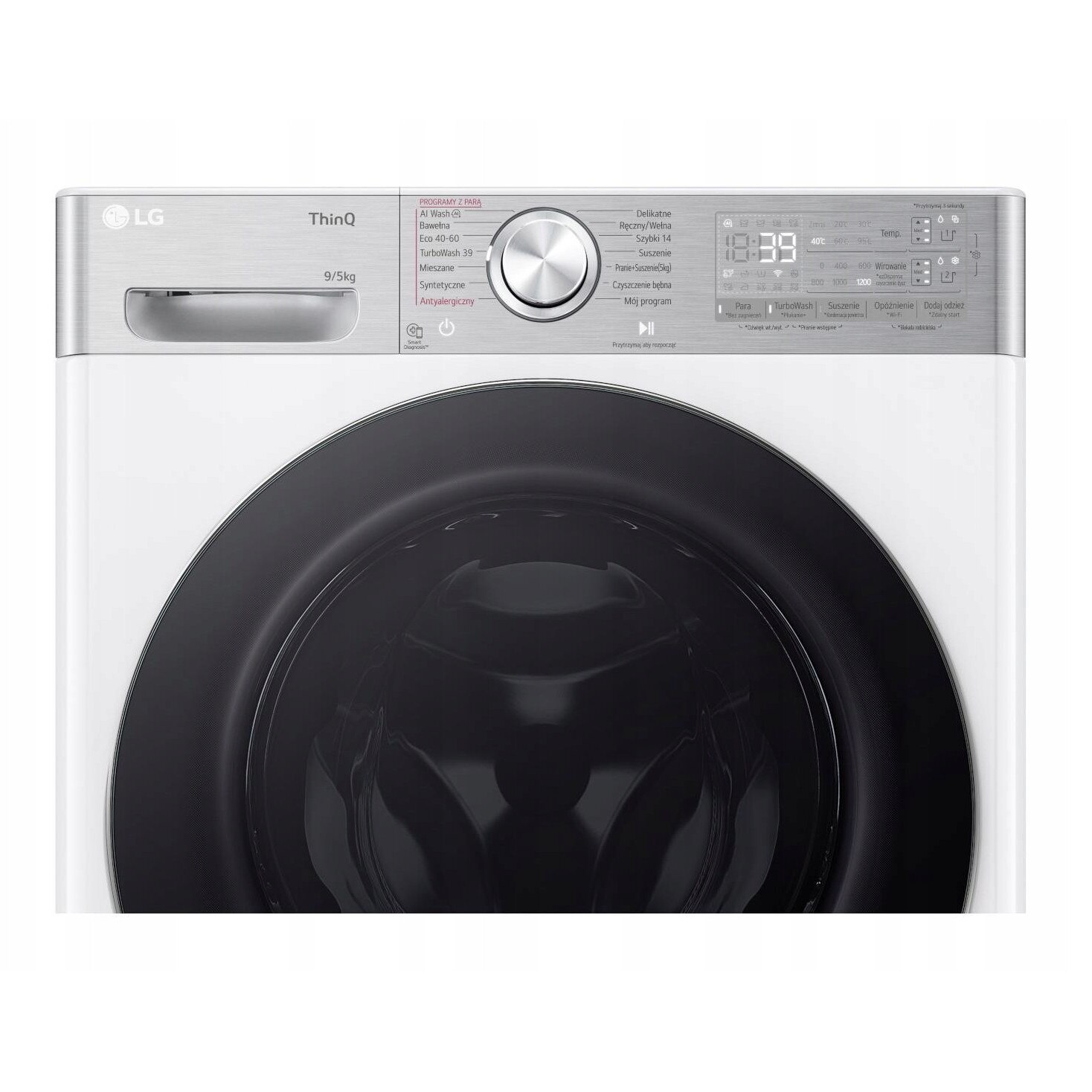 Pralko-suszarka LG F2D95902W 9/5kg, 14 programe, alb-silver, 60x85x47.5cm
